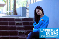 lengan panjang biru turkis