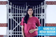 ROUND NECK 30'S MERAH MAROON
