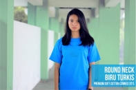 round neck biru turkis