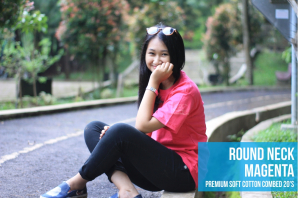 round neck magenta