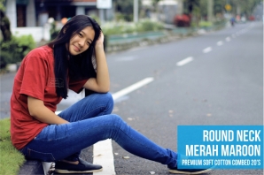 round neck merah maroon