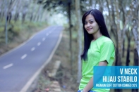 v neck hijau stabilo