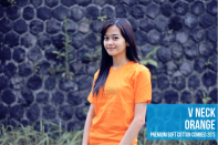 v neck orange
