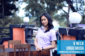 v neck ungu muda